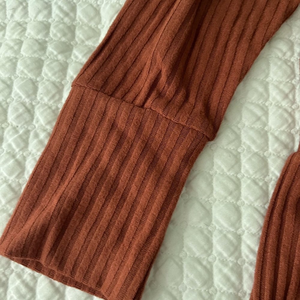 AnyBody Rust Long Sleeve cowl neck Ribbed Dress-Size XL - Picture 13 of 16